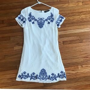 Lulus White and Blue Dress